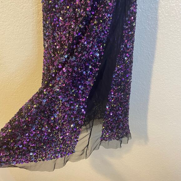 Gianfranco Ferre Vintage Purple Sequined Knee Length Dress EU 40 (US Size 8) - Picture 3 of 14